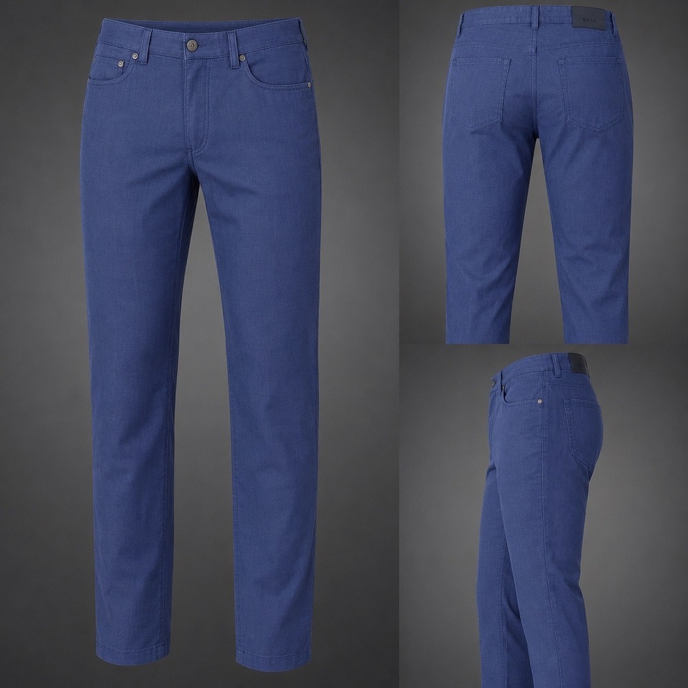 Brax‎ Cooper Fancy Regular Fit Wool Blend Pants Mens 33 Navy Blue Lightweight